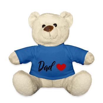 Inscription DAD pour les cadeaux du Père avec le cœur rouge - Nounours - bleu roi - Devant