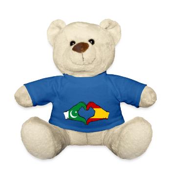 Pakistan Spanien Flagge Haende Herzform - Teddy - Königsblau - Vorne