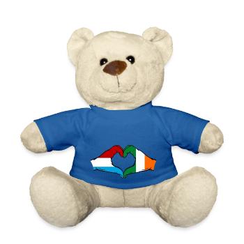 Luxemburg Irland Flagge Herz Hände - Teddy - Königsblau - Vorne