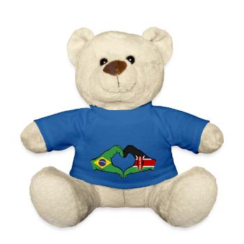 Brazil Kenya Flag Hands Heart Shape - Teddy Bear - royal blue - Front