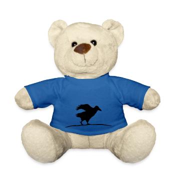 Raven bird walks crow fast running running funny - Teddy Bear - royal blue - Front