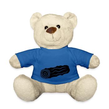 schwarz baumstamm holz stock feuerholz huette holz - Teddy - Königsblau - Vorne