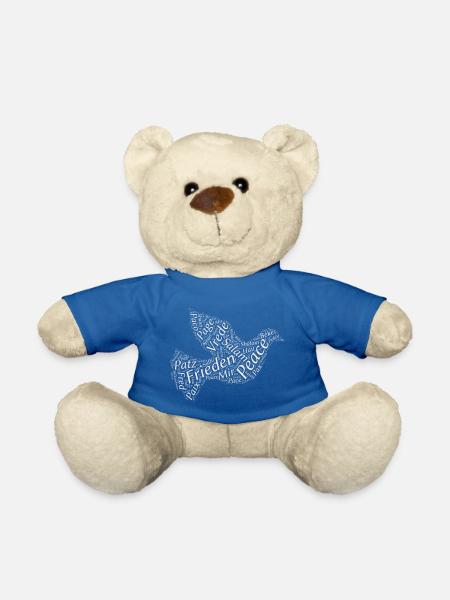 Frieden Taube Peace weiß - Teddy - Königsblau