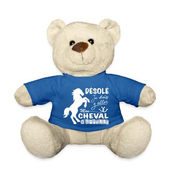 Cheval Shirt • Equitation Cavalier • Poney Cadeaux - Nounours - bleu roi - Devant
