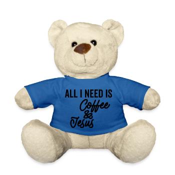 Alles, was ich brauche, ist Kaffee und Jesus - Teddy - Königsblau - Vorne