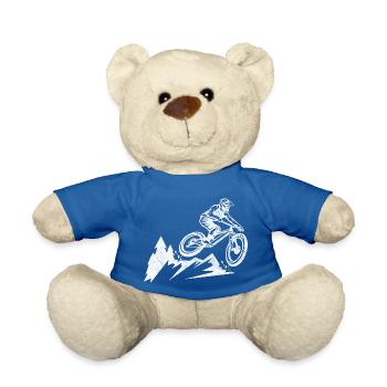 mountainbike downhill single trail biker cadeau - Nounours - bleu roi - Devant