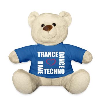 techno dance trance rave - Nounours - bleu roi - Devant