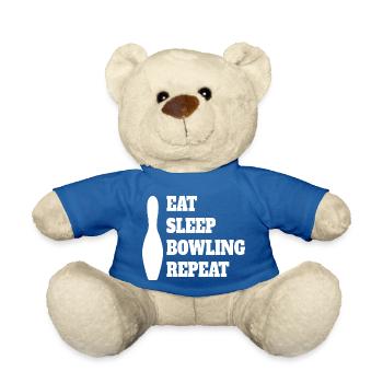 Bowling Cone Gift Bowling Ball Bowling Bowler - Teddy Bear - royal blue - Front