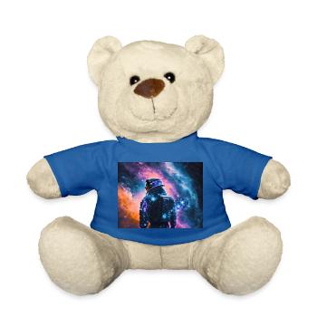 Female astronaut in space - Teddy Bear - royal blue - Front