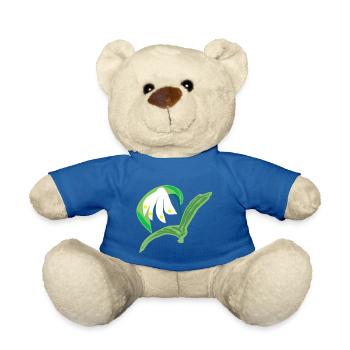 Spring Snowflake, abstract painting - Teddy Bear - royal blue - Front