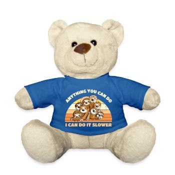 Sloth Bunch With Saying Vintage Retro Cartoon - Teddy Bear - royal blue - Front