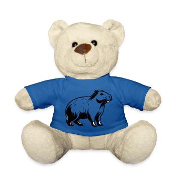 Capybara - Cute Animal Sticker - Teddy - Königsblau - Vorne