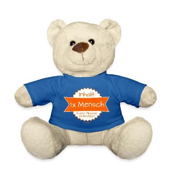 Humoristisches Mensch-Logo mit Botschaft - Teddy - Königsblau - Vorne
