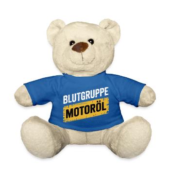 Groupe sanguin : conception du tournevis à huile moteur - Nounours - bleu roi - Devant