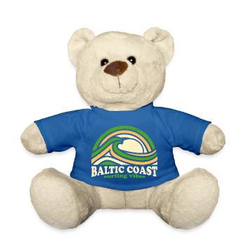 Baltic Coast Surf Design – Retro Green - Teddy Bear - royal blue - Front