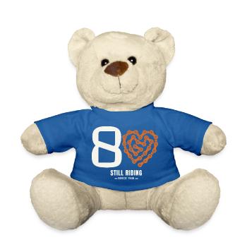 80 Years Bike Still Riding Birthday Gift - Teddy Bear - royal blue - Front