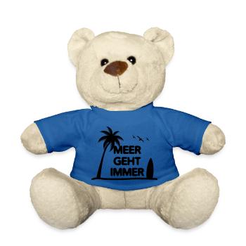 Meer geht immer Palmen Surfbrett Strand - Teddy - Königsblau - Vorne