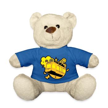 Wuppertal T Shirt Design Schwebebahn - Teddy - Königsblau - Vorne