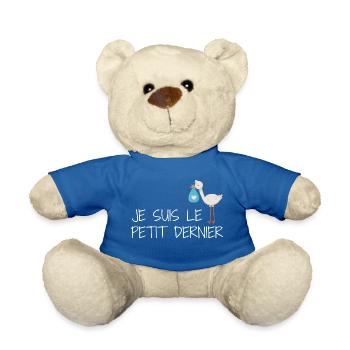 Je suis le petit dernier - Nounours - bleu roi - Devant
