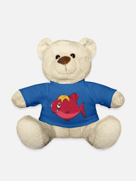 Fisch und Seestern - Teddy - Königsblau