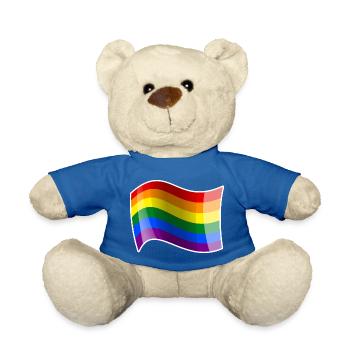 Rainbow Wave Energy Shimmer - Teddy Bear - royal blue - Front