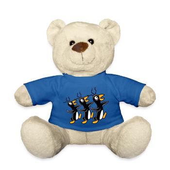 3 pingouins fous qui courent équipe stupide amis équipage - Nounours - bleu roi - Devant