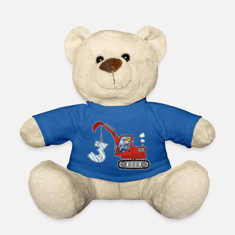 Bagger 3. Geburtstag - Teddy - Königsblau