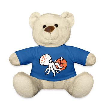 Oktopus Basketball spielen Ball halten Sport Hobby - Teddy - Königsblau - Vorne