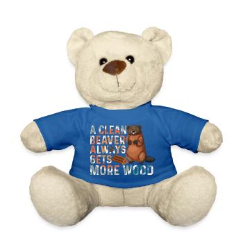 Un castor propre obtient plus de bois - Nounours - bleu roi - Devant