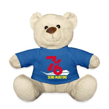 Stylized 76 Seine-Maritime emblem - Teddy Bear - royal blue - Front