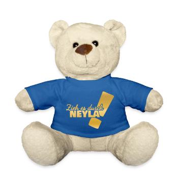 First name Neyla - Teddy Bear - royal blue - Front