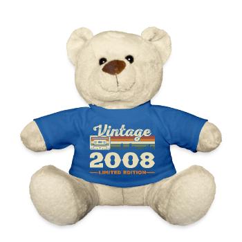 2008 Vintage Rétro Cadeau d’anniversaire - Nounours - bleu roi - Devant