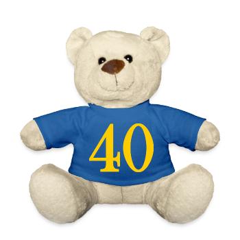 40. 40 ANS. 40e ANNIVERSAIRE. ANNIVERSAIRE 40 ANS. - Nounours - bleu roi - Devant