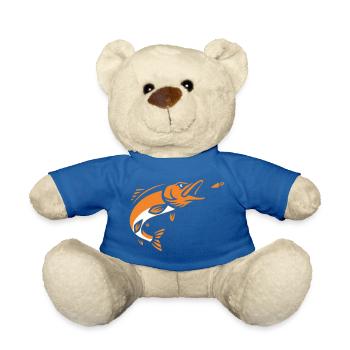 Hecht Raubfisch Sprung Silhouette - Teddy - Königsblau - Vorne