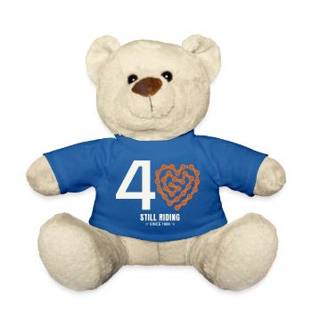 40 Years Bike Still Riding Birthday Gift - Teddy Bear - royal blue - Front