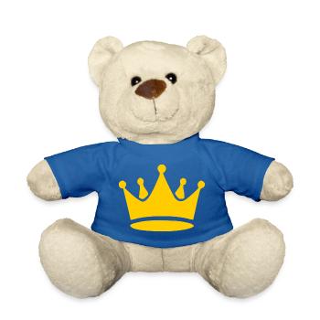 yellow crown birthday gift birthday gifts - Teddy Bear - royal blue - Front