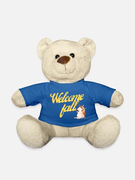 Willkommen im Herbst - Teddy - Königsblau