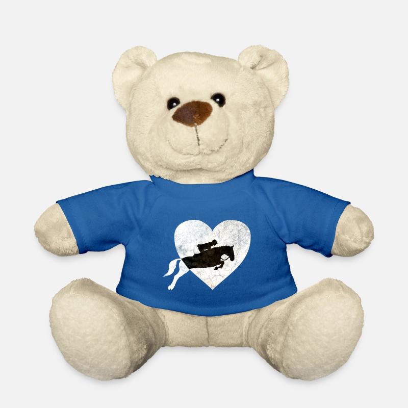 Springreiter auf Springpferd - Teddy - Königsblau