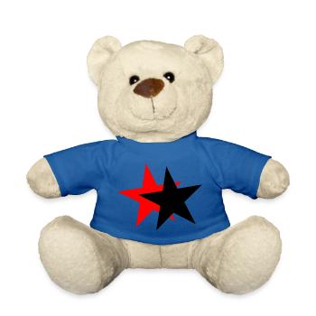 Sterne - schwarz rot - Teddy - Königsblau - Vorne