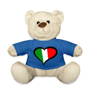 Italy Italia Italia grün weiß rot Love Herz Liebe - Teddy - Königsblau - Vorne
