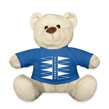Boardgame Chess Backgammon Game Night - Teddy Bear - royal blue - Front