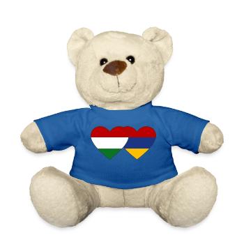 Ungarn Armenien Flagge Herz - Teddy - Königsblau - Vorne
