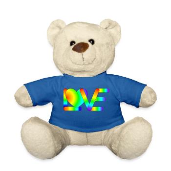 Love in Regenbogen Farben - Teddy - Königsblau - Vorne