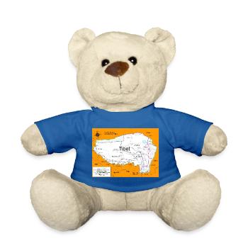 Historical Map of Tibet 1914 - 1950 - Teddy Bear - royal blue - Front