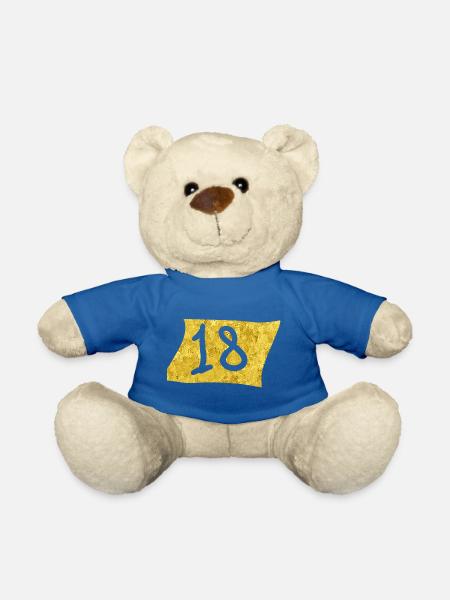 Golden 18 Celebration Design - Teddy Bear - royal blue