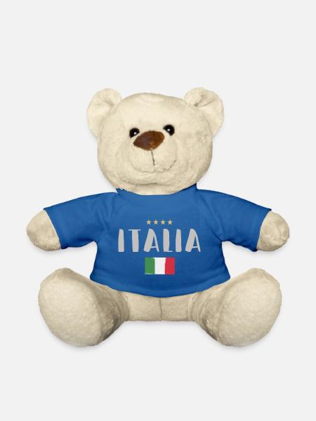 Italy Soccer Football Fan Shirt Flag - Teddy Bear - royal blue