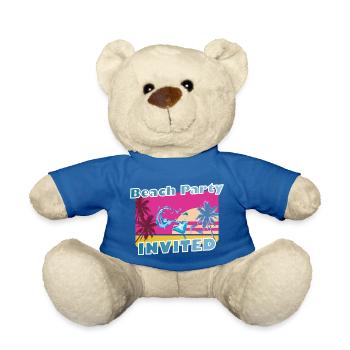 Cooles Party Shirt Sommer Strand Urlaub Geschenk - Teddy - Königsblau - Vorne