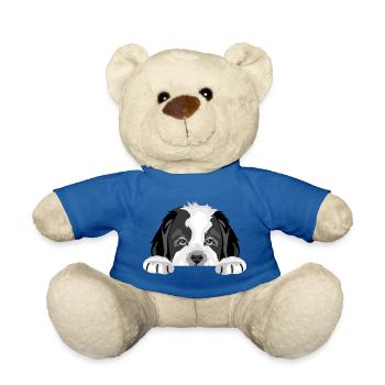 Peeping Saint Bernard puppy dog - Teddy Bear - royal blue - Front