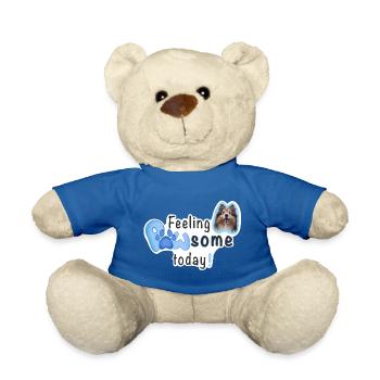 Feeling PAWSOME today! Dog Sheltie paw blue - Teddy Bear - royal blue - Front