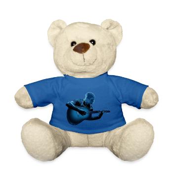 ACOUSTIC GUITAR ABSTRACT, MAN PLAYING, RETRO - Teddy Bear - royal blue - Front